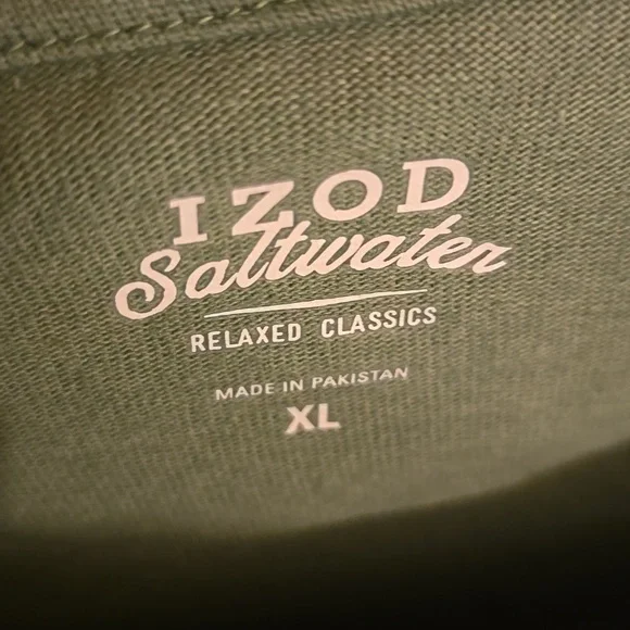 Izod Saltwater Green Long Sleeve Henley - Picture 5 of 7